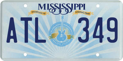 MS license plate ATL349