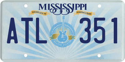 MS license plate ATL351
