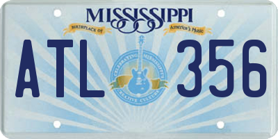 MS license plate ATL356