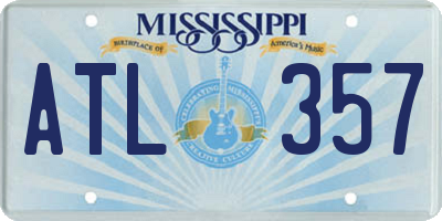 MS license plate ATL357