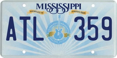 MS license plate ATL359