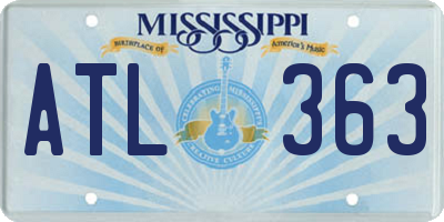 MS license plate ATL363