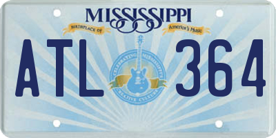 MS license plate ATL364