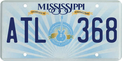 MS license plate ATL368
