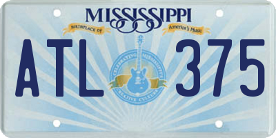 MS license plate ATL375