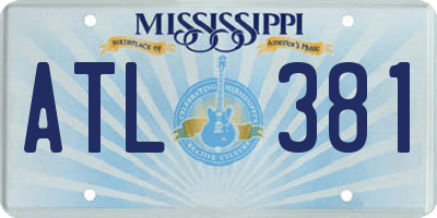 MS license plate ATL381
