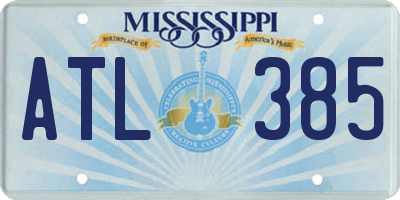 MS license plate ATL385