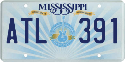 MS license plate ATL391
