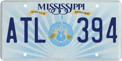 MS license plate ATL394