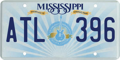 MS license plate ATL396