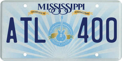MS license plate ATL400