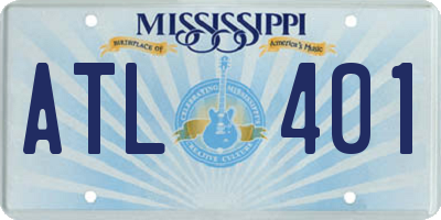 MS license plate ATL401