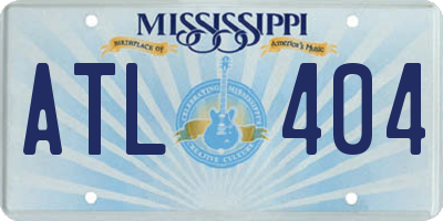 MS license plate ATL404