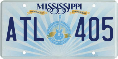 MS license plate ATL405