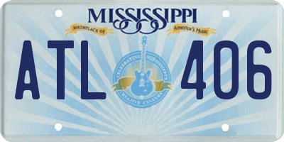 MS license plate ATL406