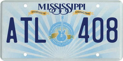 MS license plate ATL408