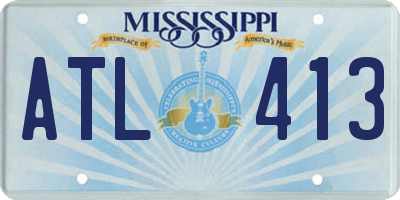 MS license plate ATL413