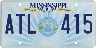 MS license plate ATL415