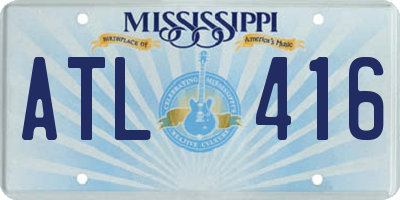 MS license plate ATL416