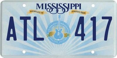 MS license plate ATL417