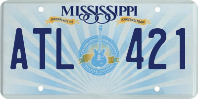 MS license plate ATL421