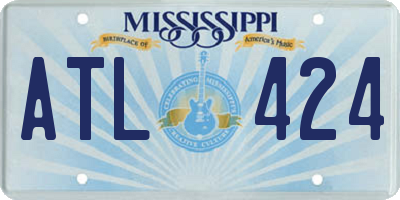 MS license plate ATL424