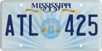 MS license plate ATL425