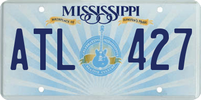 MS license plate ATL427