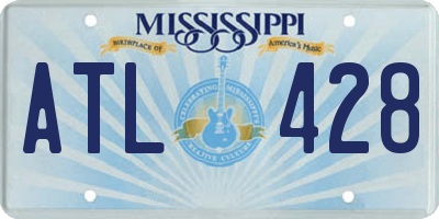 MS license plate ATL428