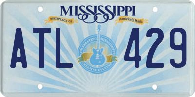 MS license plate ATL429