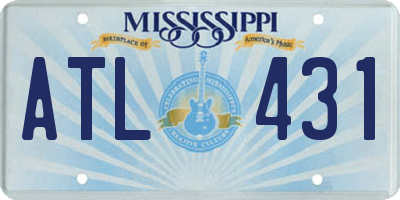 MS license plate ATL431