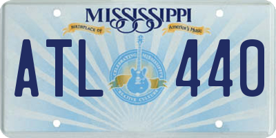 MS license plate ATL440