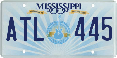 MS license plate ATL445