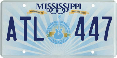 MS license plate ATL447