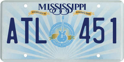MS license plate ATL451