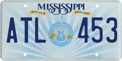 MS license plate ATL453