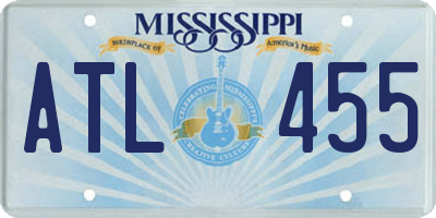 MS license plate ATL455