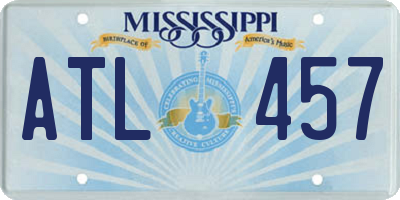MS license plate ATL457