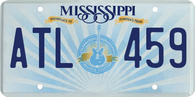 MS license plate ATL459