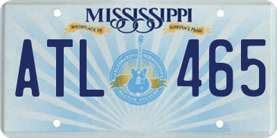 MS license plate ATL465