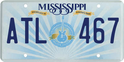 MS license plate ATL467