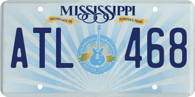 MS license plate ATL468