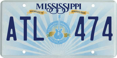 MS license plate ATL474