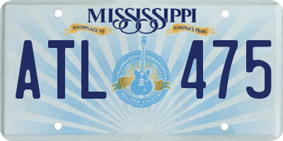 MS license plate ATL475