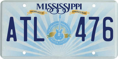 MS license plate ATL476