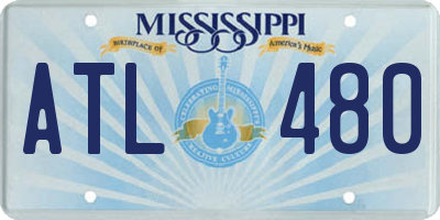 MS license plate ATL480