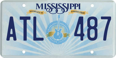 MS license plate ATL487