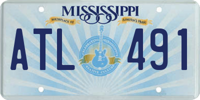 MS license plate ATL491