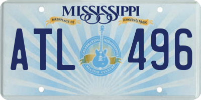 MS license plate ATL496