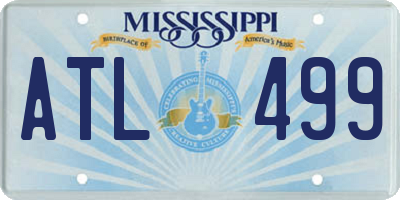 MS license plate ATL499